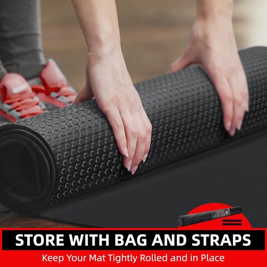 Yogamat XXL, trainingsmat, sportmat, 183 x 122 groot, 7 mm dik, fitnessmat, antislip, zeer dichte gymnastiekmat voor thuistraining, cardio, springtouw, schoenvriendelijk van Yogamat — afbeelding 3