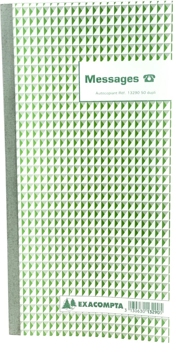 Exacompta Notitieboekje 29,7x14,8cm - telefoonboodschappen (4 per blad) - 50 bladen dupli zelfkopiërend - - 13290E