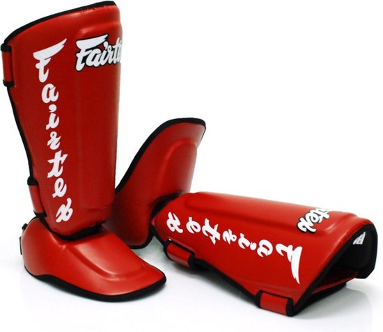 Fairtex Twister - protège-cou-de-pied et protège- Protèges-tibias amovibles - rouge - taille S