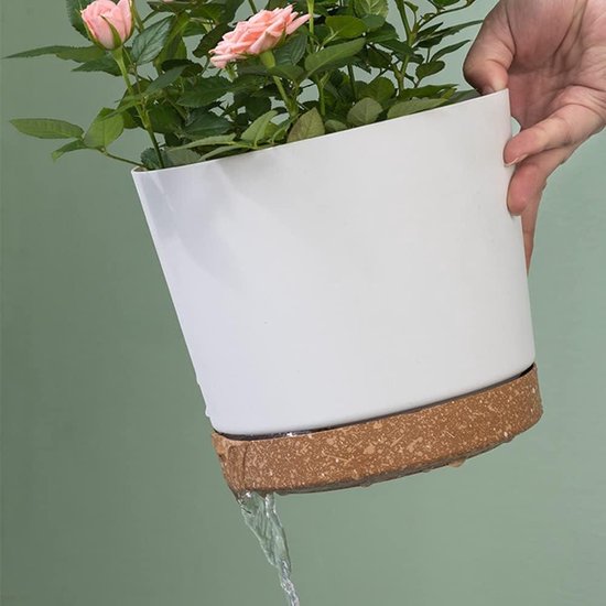 Pot De Fleurs Rectangulaire Avec Trou De Drainage - Résine, Plateau Amovible - Pour Rebord Fenêtre, Jardin - Rose