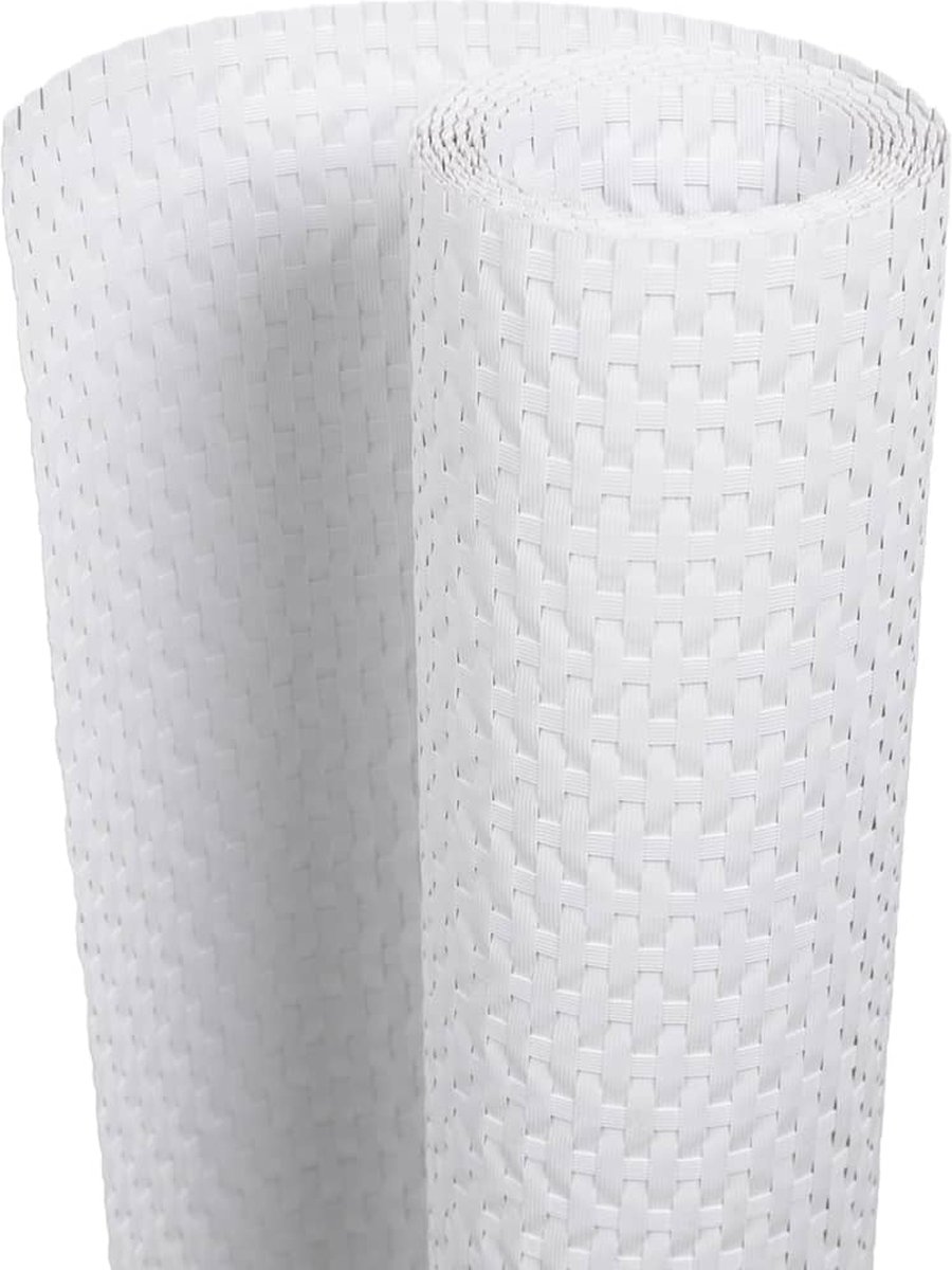 VidaXL Balkonscherm 600x90 cm poly rattan wit