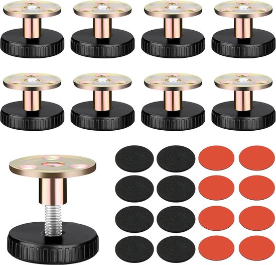 MIHURO Meubelpoten, verstelbaar, 8 stuks, 27-40 mm, verstelbare meubelpoten, poten voor meubels met dempingspads en montageaccessoires, 2 installatiemethoden, in hoogte verstelbare poten, voor banken MIHURO Meubelpoten, verstelbaar, 8 stuks, 27-40 mm, verstelbare meubelpoten, poten voor meubels met dempingspads en montageaccessoires, 2 installatiemethoden, in hoogte verstelbare poten, voor banken
