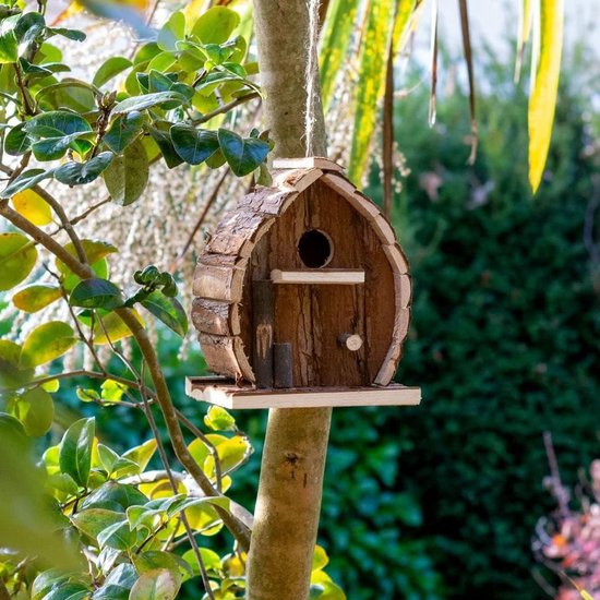 2x Vogelhuisje Klassiek - Hout - Nestkast - 12x13x30 cm | Garden Spirit