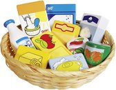 GOKI Speelgoedkeuken - Voedings- En Huishoudproductenkorfje - 10 Delen - Hout - 3 Jaar
