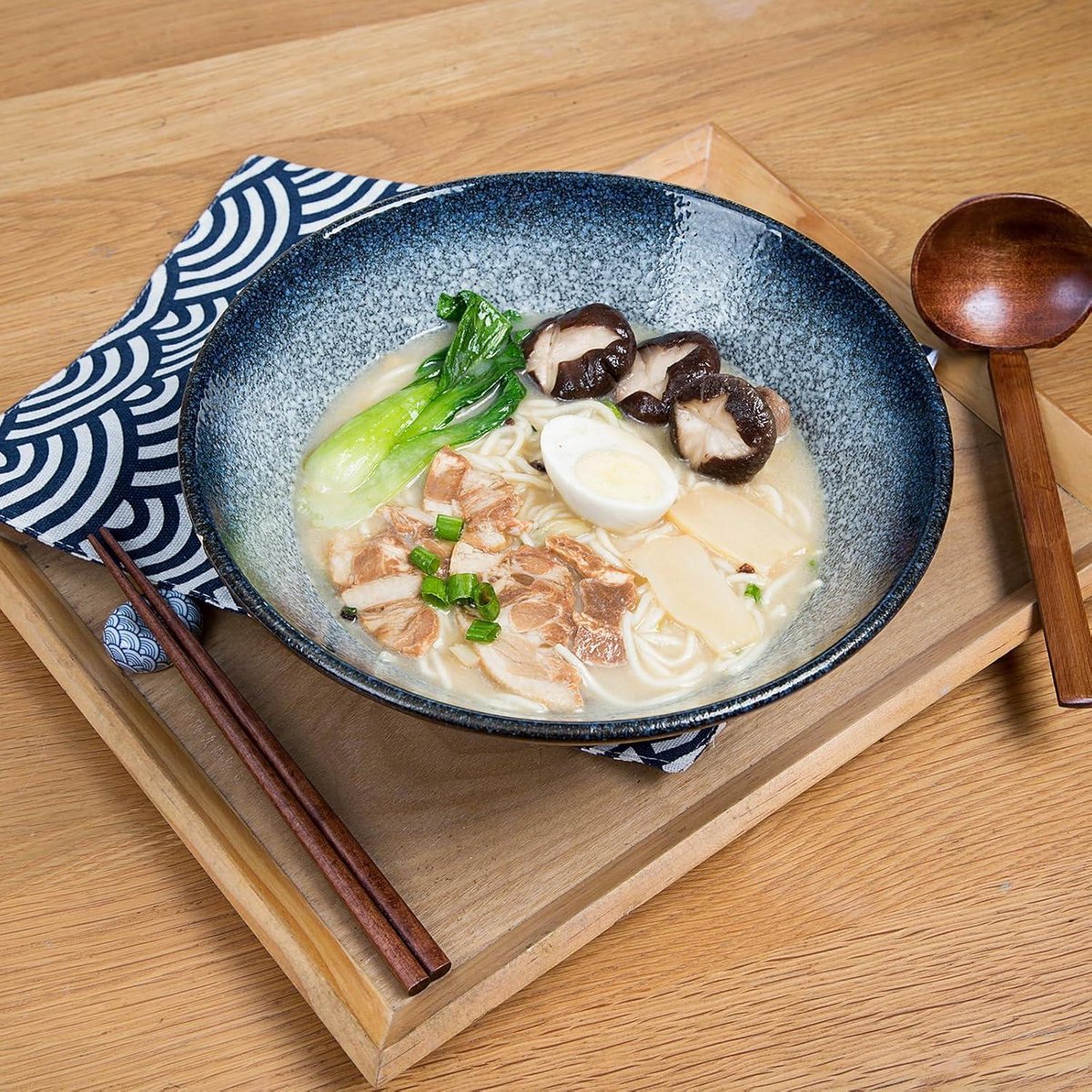 Ensemble Bols Ramen Céramique 1500ml Grand Bol Soupe Pho Avec Couvercle Baguettes Cuillère - Vaisselle Japonaise