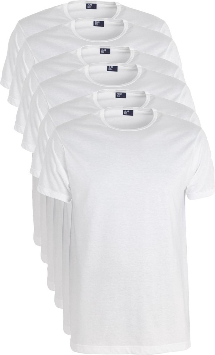 Alan Red T-shirts Derby (6-pack) - O-hals - wit - Maat XXXL