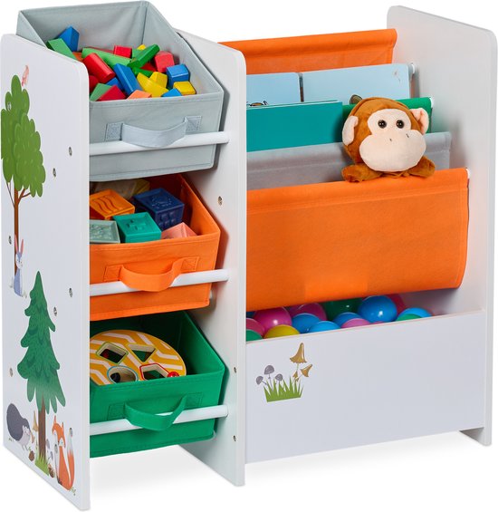 Foto: Kinderkast speelgoedkast kinderkamer kast 64 x 64 x 30 cm wit