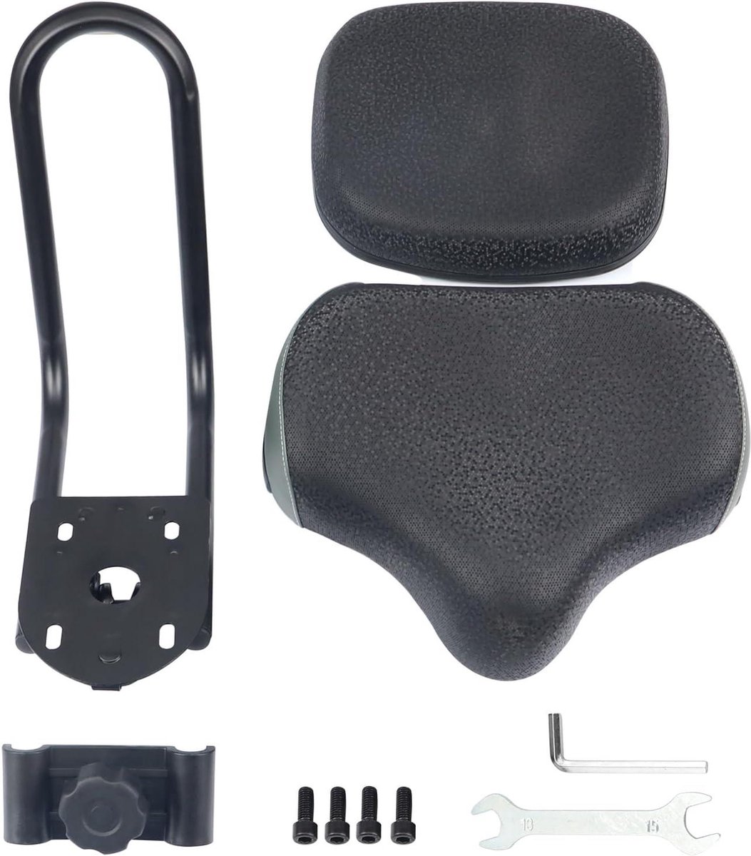 Bikeroo Fietszadelkussen, universeel fietszadel voor dames en heren, vervanging van fietszadel met gewatteerd comfort, schokabsorberende veren, montagegereedschap en waterdichte regenhoes, wit