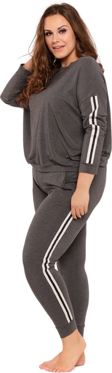Lange, grafiet gemêleerde pyjama PIGEON
