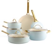 Bol.com Greenpan Padova Reserve Light Blue 10-delige set - PFAS-vrij aanbieding