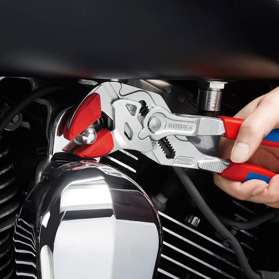 KNIPEX Sleuteltang tang en schroefsleutel in één gereedschap verchroomd met kunststof bekleed 300 mm, 86 03 300 KNIPEX Sleuteltang tang en schroefsleutel in één gereedschap verchroomd met kunststof bekleed 300 mm, 86 03 300