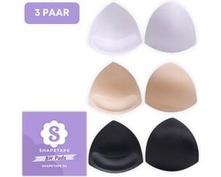 Bh vulling - 3 Paar - Shapetape - BH pads - Zwart, Wit, Beige - Push Up Pads - Multipack - Herbruikbare Bh Pads