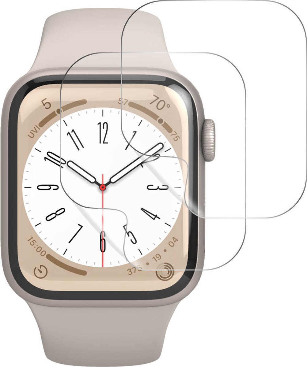 iMak, Set van 2 Screenprotectors Geschikt voor Apple Watch Series 8 41mm, Transparant