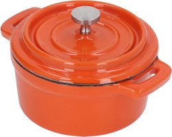 10 cm Non-Stick Enameled Cast Iron Dutch Oven Cooking Pot Double Handle-Braising Roasting Bread Baking Frying-Open Fire Stovetop Camping