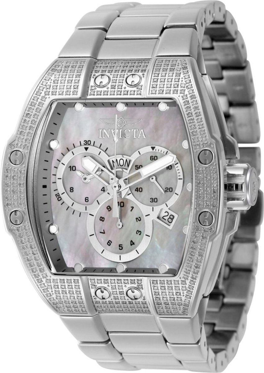 Invicta S1 Rally 45690 Quartz Herenhorloge - 44mm - Met 336 diamanten