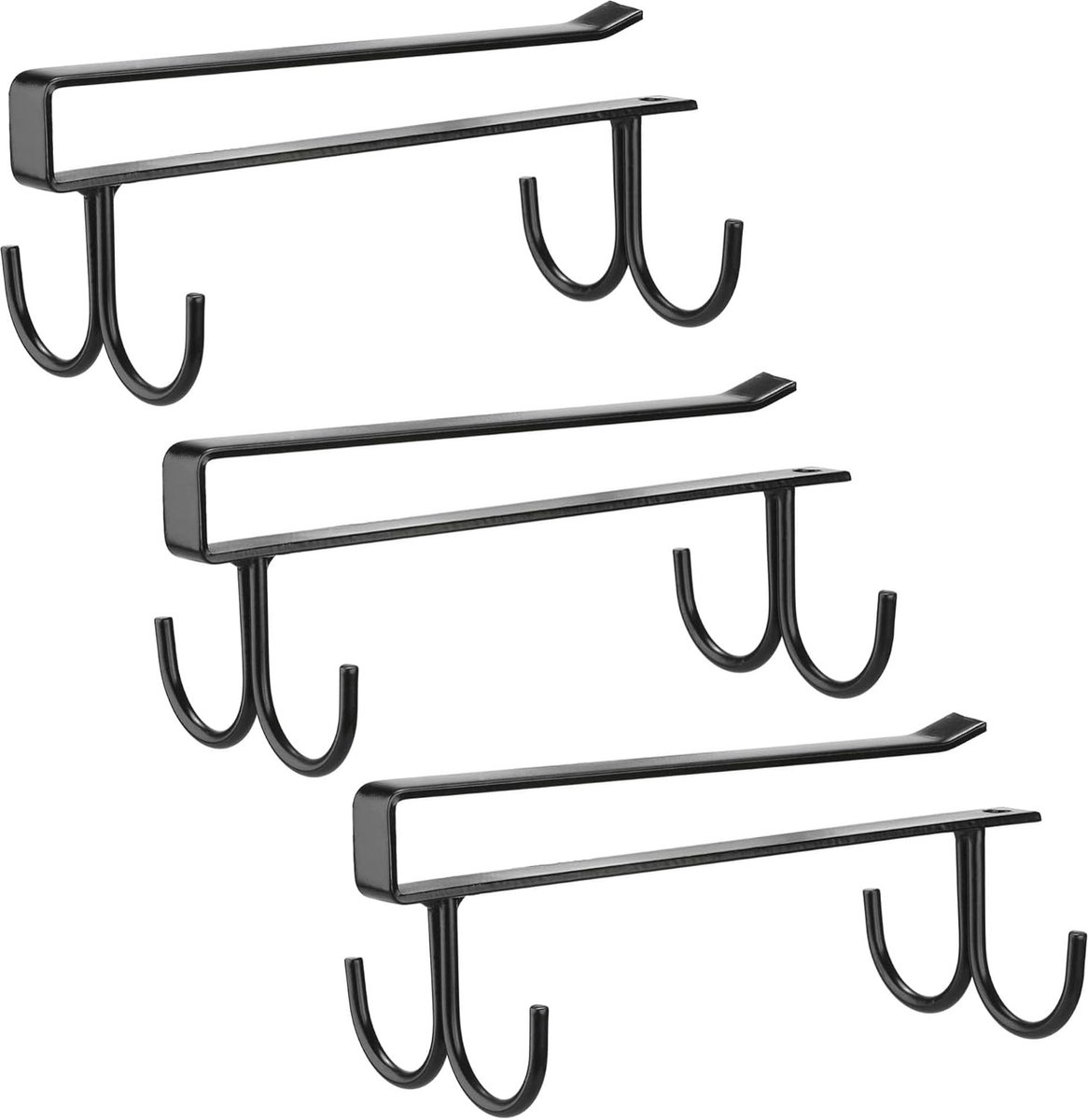 bekerhouder met 4 haken, opberghaken voor 4 kopjes, onderkast bekerhouder zonder boren, bekerhouder onder plank, kopjeshanger, keukengerei voor keuken