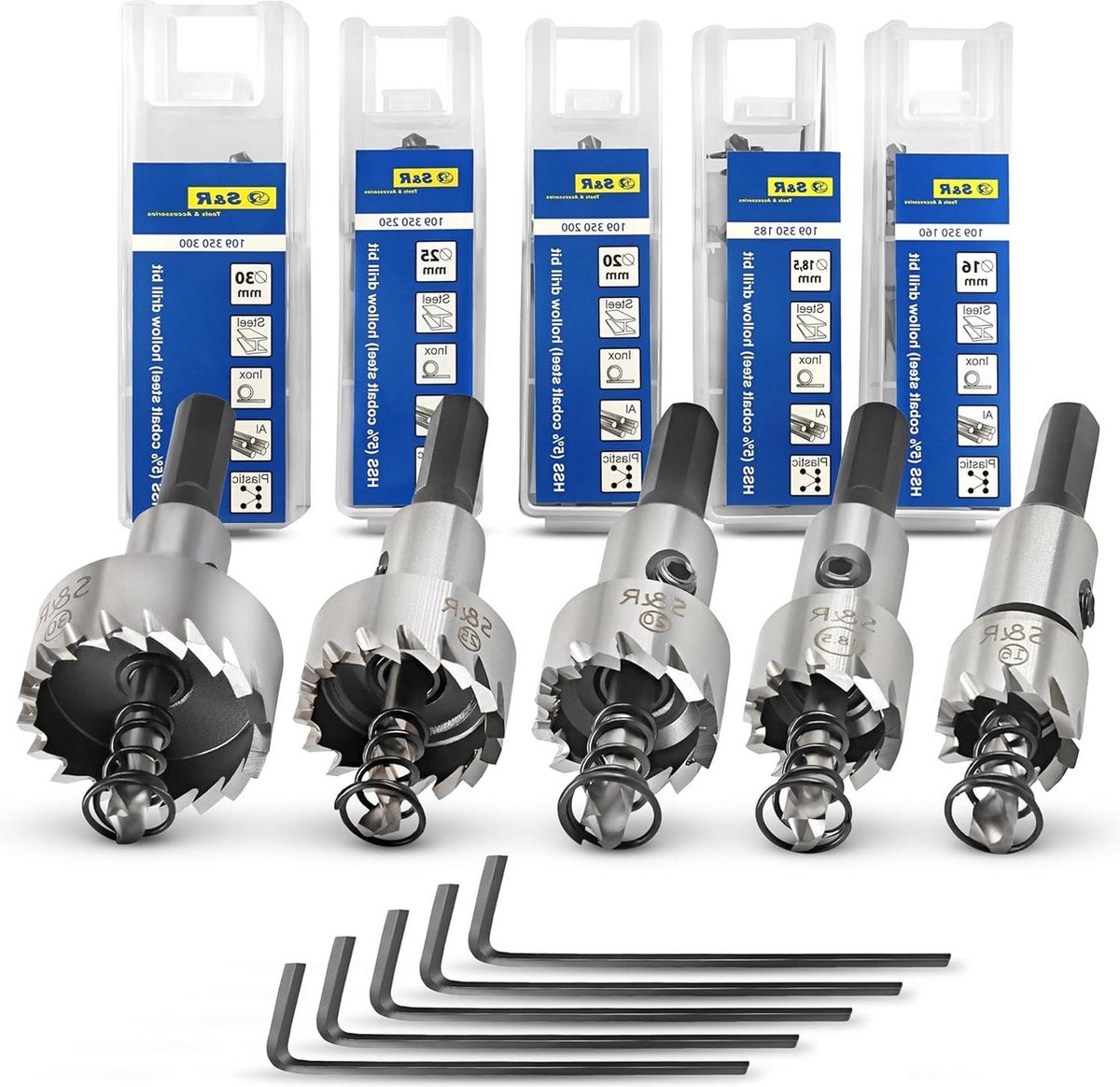 Gatzaagset 16-185-20 - 25-30mm HSS COBALT M35 HRC64-66 roestvrij staal - professionele kwaliteit