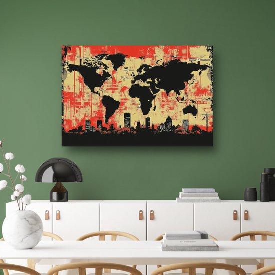 Tableau de ville - Tableau de paysage - Décoration murale Bâtiments - Décoration murale chambre enfant - Peintures sur toile avec châssis flottant - Décoration murale toile avec châssis flottant 150x100 cm