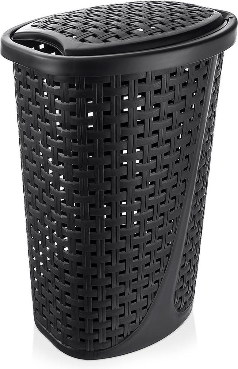 Goedkoopste Wasmand Plastic Zwart 45 l - Opbergmand - Mand - Wassorteerder