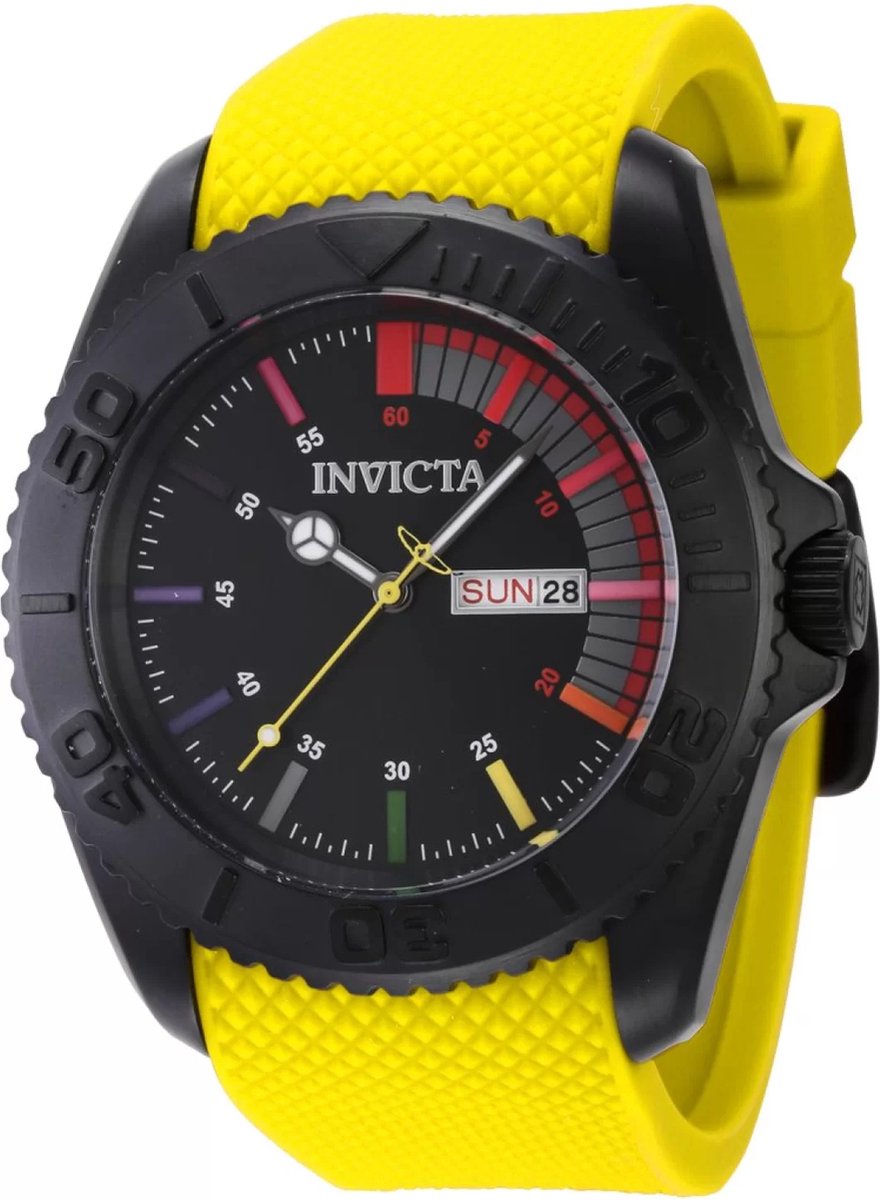 Invicta Pro Diver 44733 Heren Horloge - Waterdicht - Analoog - Quartz Uurwerk - Roestvrij Staal met zwarte Wijzerplaat -44mm