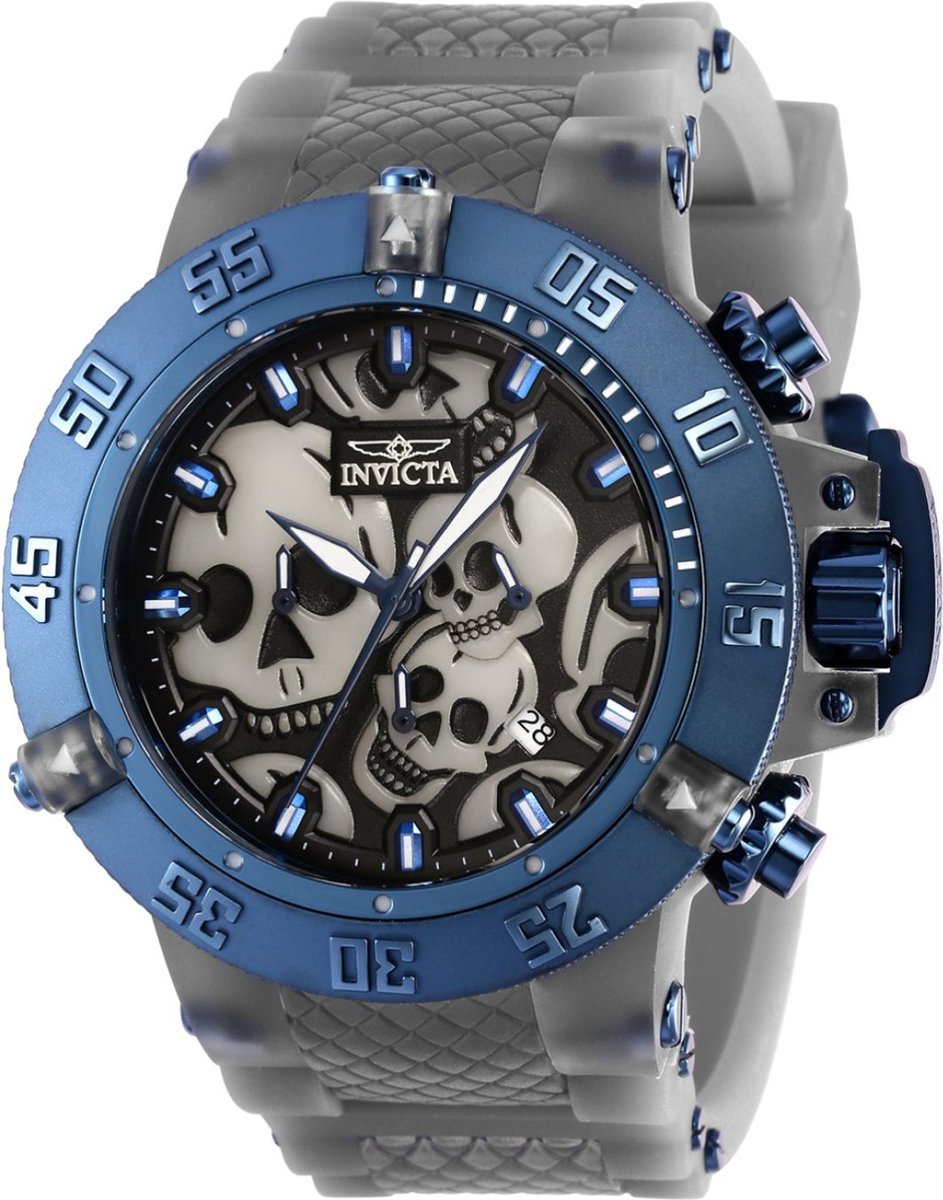 Invicta Subaqua 37329 Heren Horloge - Waterdicht - Analoog - Quartz Uurwerk - Roestvrij Staal met zwarte Wijzerplaat - 50mm