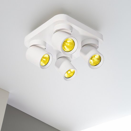 EGLO Plafondlamp Turcona, vierkant led-paneel van metaal en kunststof, lamp plafond in wit, plafondverlichting frameloos, vloerlamp warm wit, 60 x 60 cm