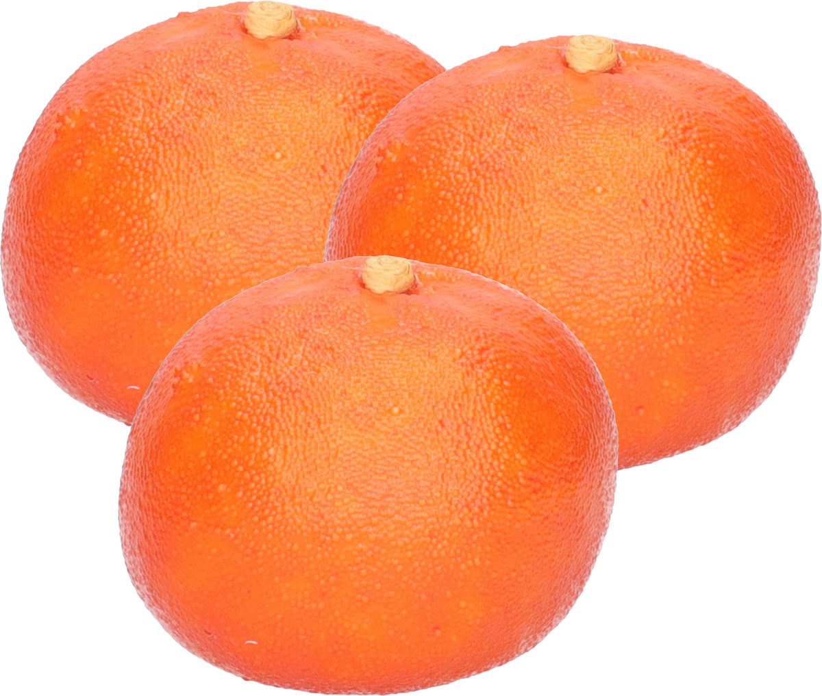 Esschert Design kunstfruit decofruit - 3x - mandarijn/mandarijnen - ongeveer 6 cm - oranje
