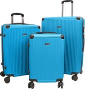 TVR-Travel® - Kofferset Niels - Koffers - 3 stuks - S/M/L - Licht blauw