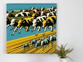 Pop art vee artwork | Boerderijhelden in felle kleuren: een moderne Pop Art meesterwerk | Kunst - 20x20 centimeter op Canvas | Foto op Canvas