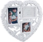 Relaxdays hart fotolijst - collage - groot - foto lijst bruiloft - huwelijkscadeau - wit - wit