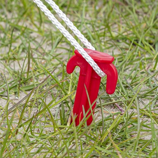 ProPlus Tentharing - 19 cm - ABS Grondpennen - Lichtgewicht - Tentpennen - Tentverankering - voor Tenten - Kunststof - 6 stuks - Rood van ProPlus — afbeelding 2