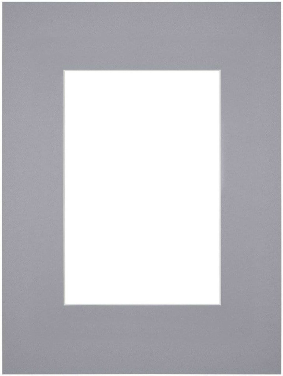 Passe-Partout Fotomaat 10x15 cm - Lijstmaat 18x24 cm - Grijs - Museumkarton - Fotolijst niet inbegrepen