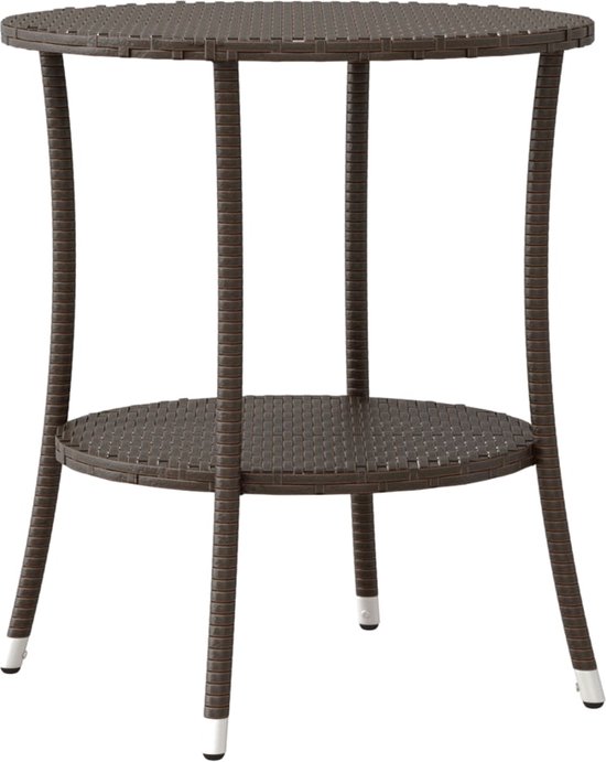 vidaXL Set de bistro 3 pièces avec coussins - Marron - Set de bistro de jardin - Loisirs en plein air - Set de jardin - Relaxation
