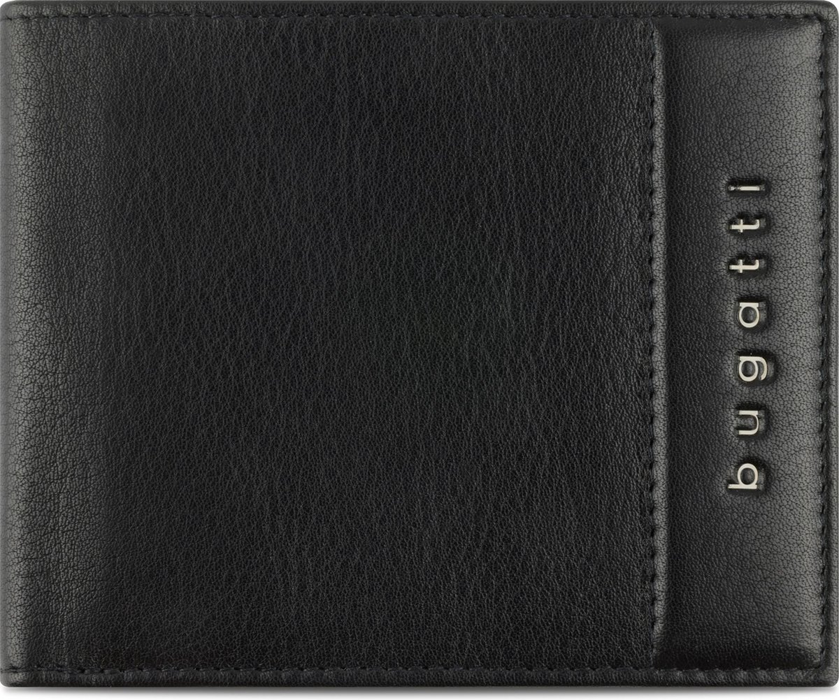 Bugatti Nome Portemonnee RFID-bescherming Leer 11 cm - Jongens - Horizontaal - schwarz