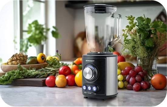 Blender smoothie maker 800w 1,5L rvs zwart bol