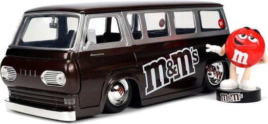 Jada Toys M&Ms Red 1965 Ford Econoline Van 1:24, Bestelbus, 13 jaar, Metaal, Zwart