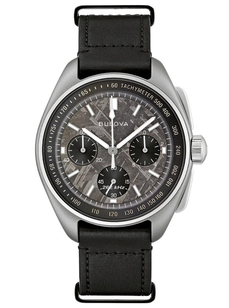 Bulova Lunar Pilot - Meteorite Archive Series Limited Edition 96A312 Horloge - Leer - Zwart - Ø 44 mm