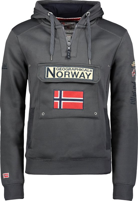 Pull à Capuche Geographical Norway Pour Homme - Sweat-shirt Chaud Polaire - Pour Sport Outdoor, Randonnée, Loisirs