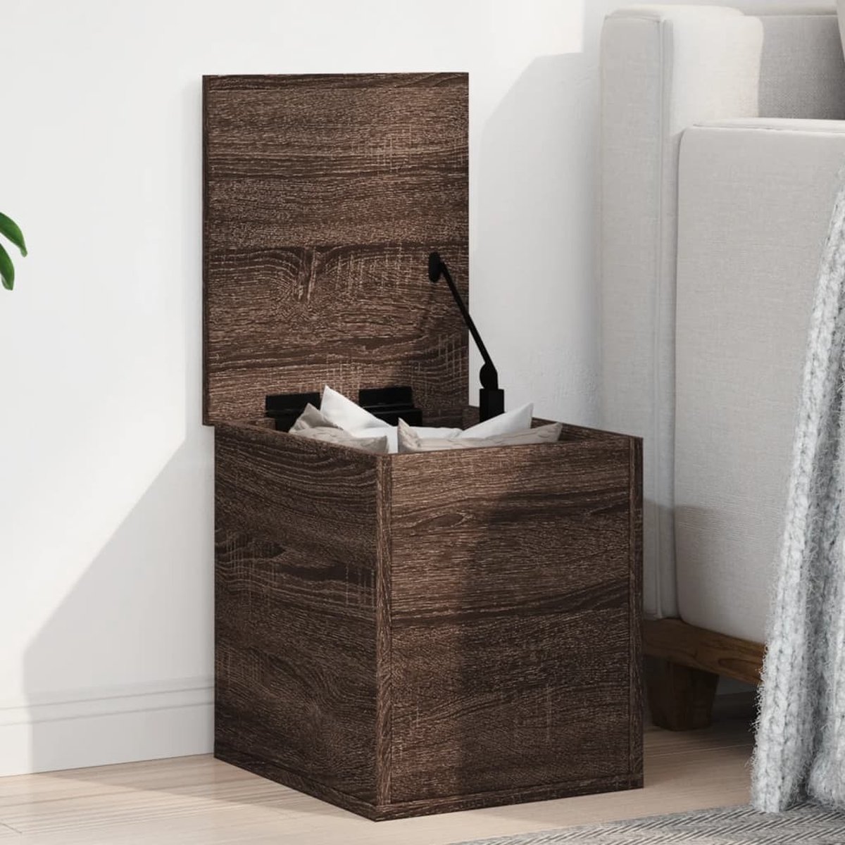 VidaXL Opbergbox 30x35x35 cm bewerkt hout bruin eikenkleur