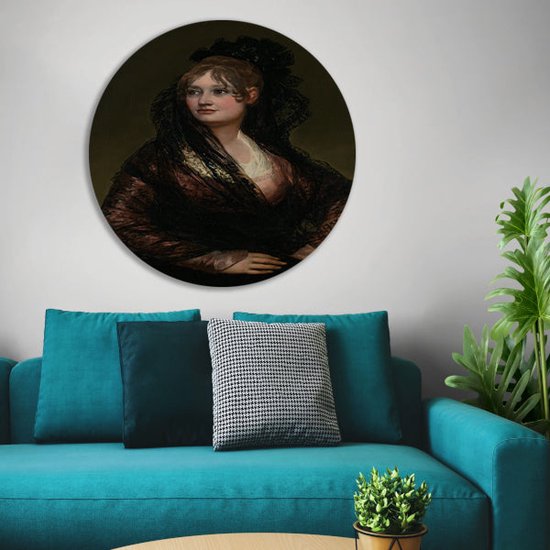 Portrait de Doña Isabel Cobos de Porcel - Cercles muraux Francisco Goya - Peinture de femme - Cercle mural Maîtres anciens - Peinture moderne - Peinture - Décoration salon cercle mural aluminium 60x60 cm