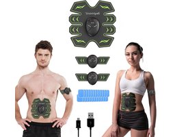 Buikspiertrainer elektrische 8 Pads Abs Stimulator USB oplaadbaar EMS Sixpack trainer mannen vrouwen thuis trainen Met 8 pads in plaats van 6 CE gecertificeerd Buikspiertrainer elektrische