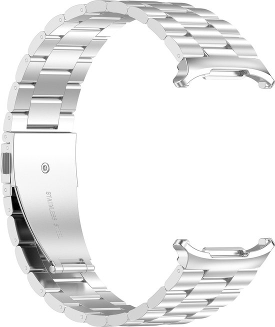 Bracelet de montre intelligente à maillons en acier Strap-it avec fermoir papillon - Bracelet en métal adapté à la Samsung Galaxy Watch Ultra 47 mm (argent)