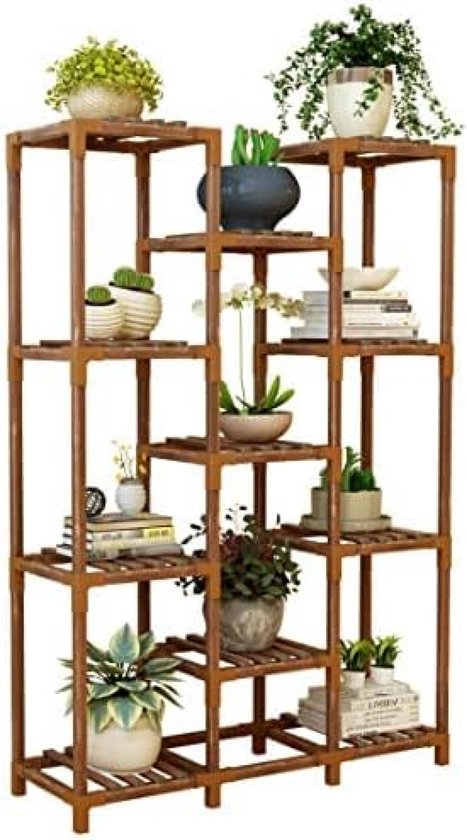Bamworld 62,2 inch hoge plantenstandaard, houten bloemenstandaard voor binnen en buiten, meerdere planten, woonkamer, tuin, balkon, woondecoratie Bamworld 62,2 inch hoge plantenstandaard, houten bloemenstandaard voor binnen en buiten, meerdere planten, woonkamer, tuin, balkon, woondecoratie