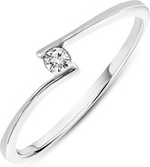 Miore - Ring avec Diamant Dames - 9 Carats - Couleur Or Blanc