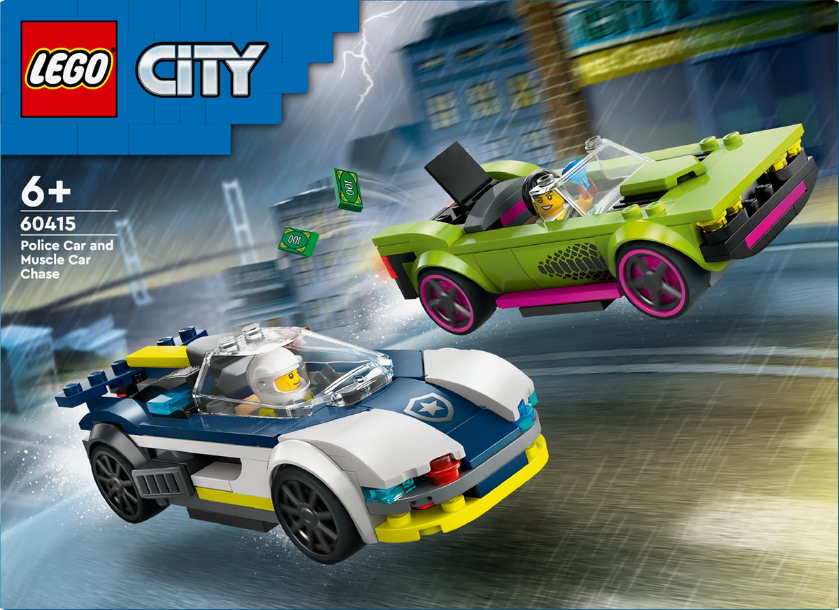 LEGO 60415 City Politiewagen en snelle autoachtervolging Politie Auto Speelgoed Set — afbeelding 19