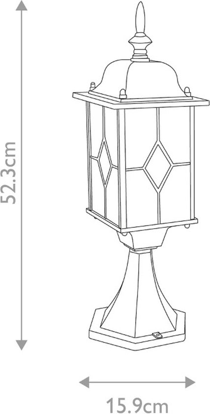 Klassieke buitenlamp 2082 - Wexford Kleur: Zwart-Zilver Gevlamd - Outlet