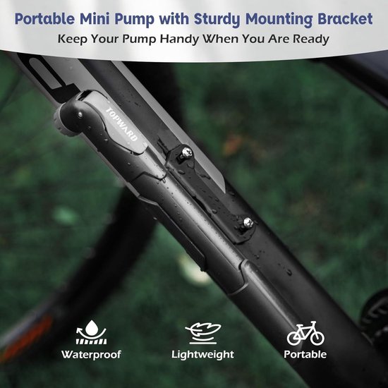 Fietspomp met drukmeter Draagbare Mini Pomp - Presta Schrader Ventiel - Racefiets Mountainbike Voetbal Inflateerbare Accessoires fietspomp met drukmeter — afbeelding 2