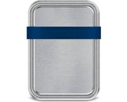 Lunchbox met Verdeler, Groot, 3 Vakken, 21 x 15 x 5 cm, RVS, Nacht Blauw - Boddels | Smacht