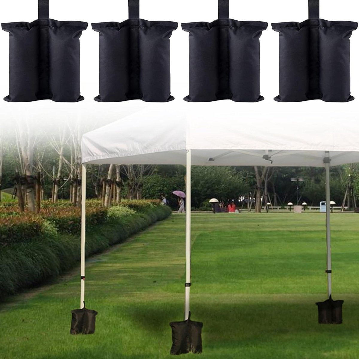 4 stuks zandzakken voor paviljoenen - bevestiging van paviljoenen - parasol vulbaar - zandzakken voor benen - industriële kwaliteit