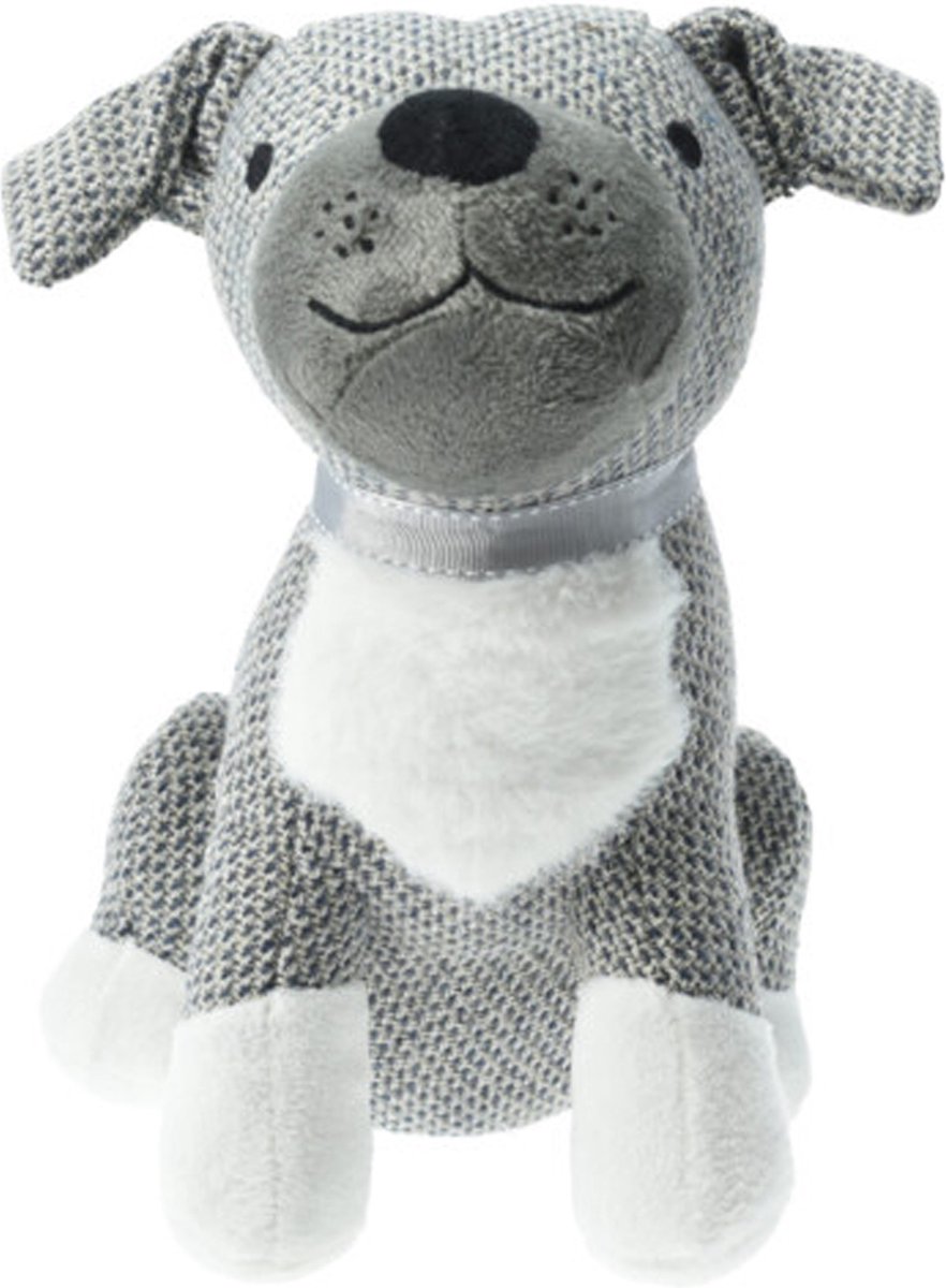 H&S Collection Deurstopper - hond - donker grijs - 27 x 20 x 27 cm - polyester - dieren thema deurstoppers